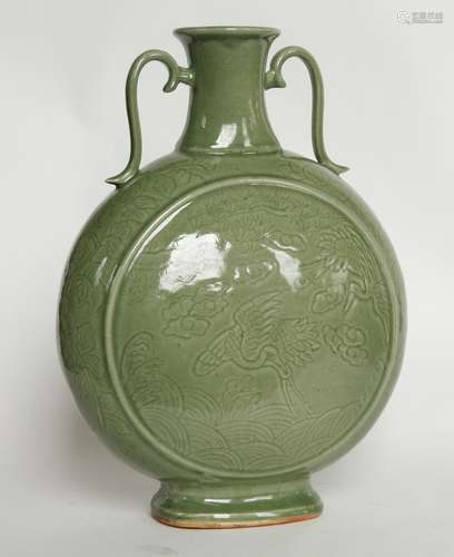 Chinese Green Glazed Large Porcelain Vase