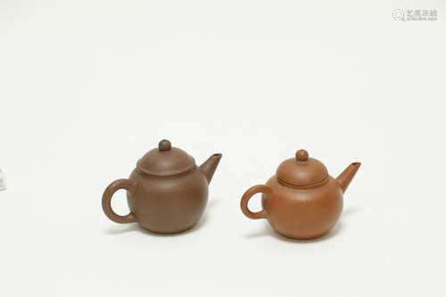 Two Chinese 19/20th C.Yixing Zisha Teapot,Marked