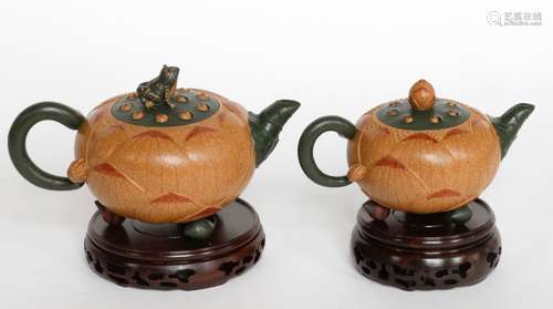 Pair of Chinese Yixing Zisha Teapot