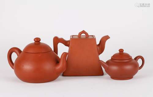 3 Pieces of 19th C. Chinese Yixing Zisha Teapot