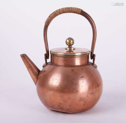 19th C. Japanese Copper & Bronze Teapot w/ Mark