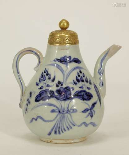 Chinese Blue/White Porcelain Teapot, Yuan Dy.