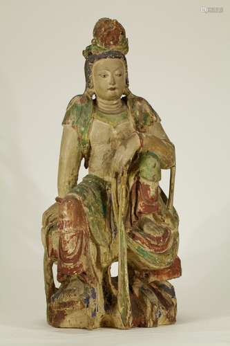 Chinese Wood Carved Guanyin