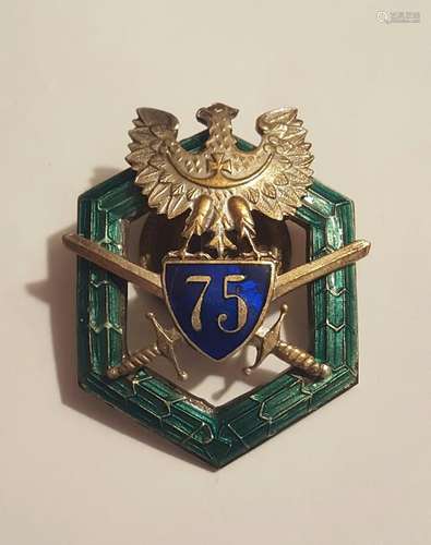 Antique Polish Gilt Bronze and enamel badge