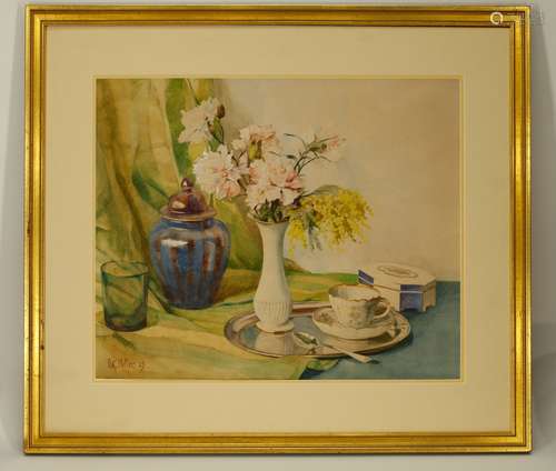 American Watercolor Painting by D.K.Heller, 1929,