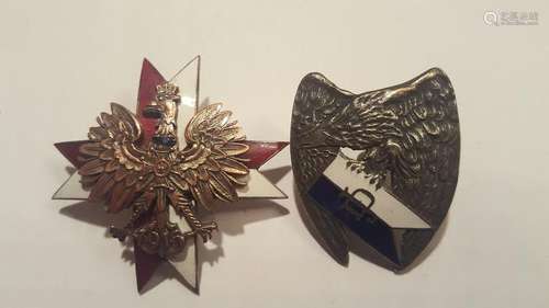 Antique Polish Enamel badges with the eagle