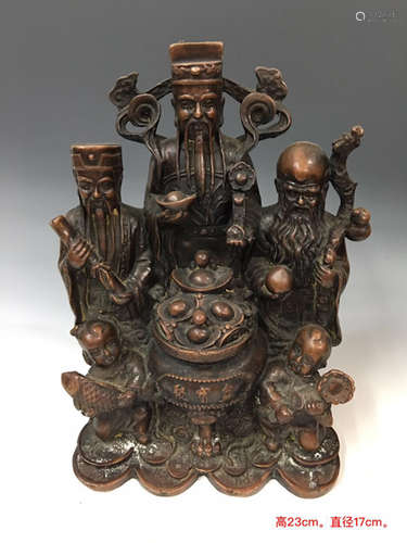 Chinese Bronze of 3 Immortals