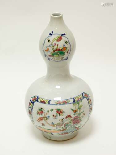 Chinese Famille Rose Gourd Vase