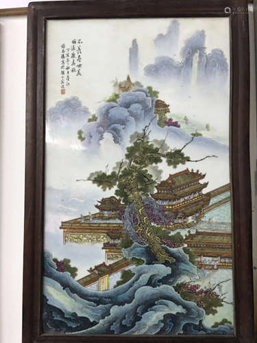 Chinese Famille Rose Porcelain Plaque