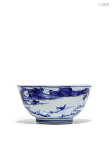 A CHINESE BLUE AND WHITE BOWL