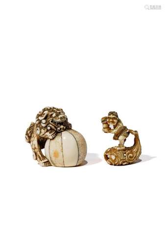 TWO JAPANESE IVORY NETSUKE