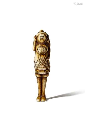 A TALL JAPANESE IVORY NETSUKE