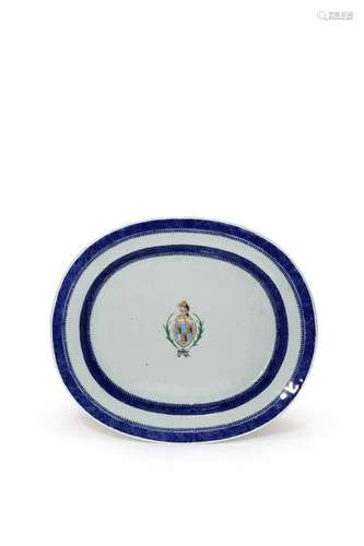 A CHINESE ARMORIAL OVAL DISH