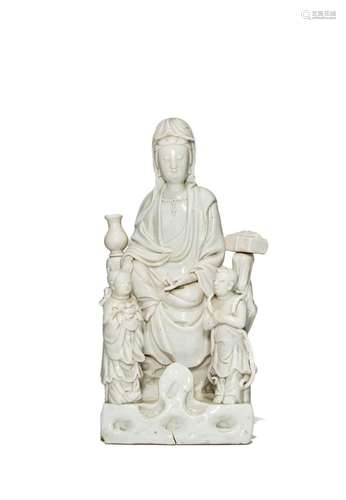 A CHINESE BLANC DE CHINE MODEL OF GUANYIN