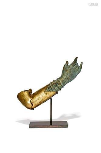 A NEPALESE GILT BRONZE MODEL OF BUDDHA'S ARM