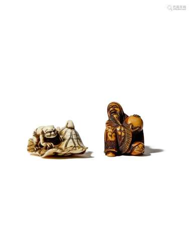 TWO JAPANESE IVORY NETSUKE