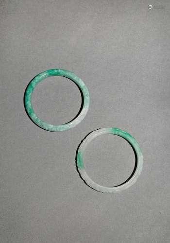 TWO CHINESE JADEITE BANGLES