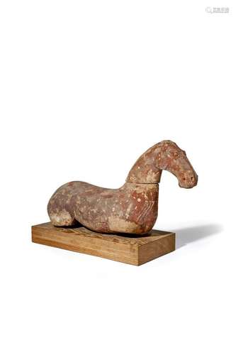 A CHINESE POTTERY MODEL OF A HORSE'S TORSO