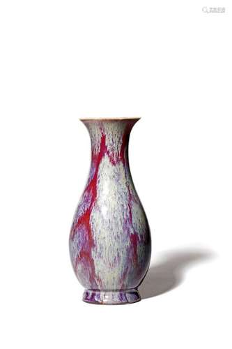 A CHINESE FLAMBE GLAZED VASE