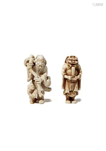 TWO JAPANESE IVORY NETSUKE