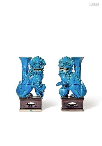 A PAIR OF CHINESE MODELS OF BUDDHIST LION DOGS