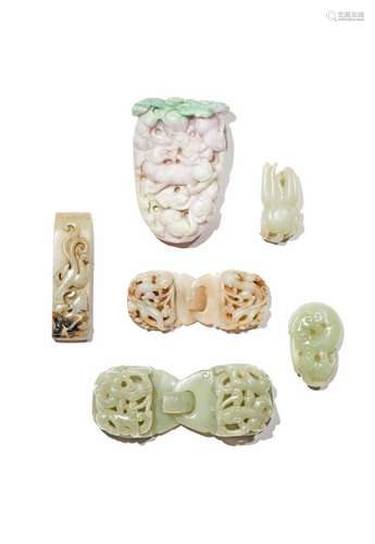 TWO CHINESE JADE BELT BUCKLES