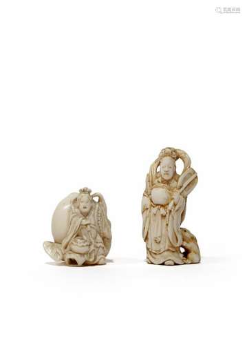 TWO JAPANESE IVORY NETSUKE