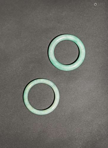 TWO CHINESE JADEITE BANGLES