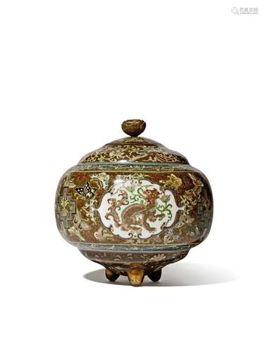 A JAPANESE CLOISONNE JAR AND COVER