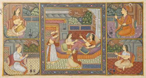 FOUR INDIAN MINIATURE PAINTINGS