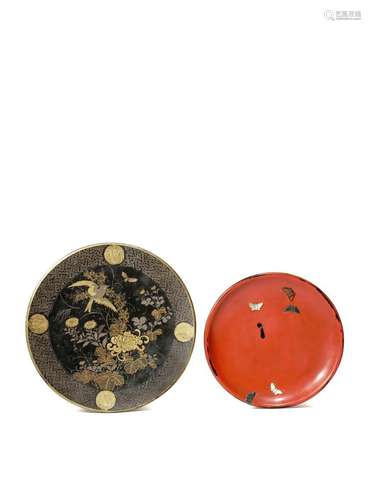 A JAPANESE NEGORO-STYLE LACQUER DISH