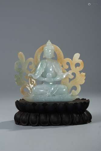 CHINESE JADEITE FIGURE OF BHAISAJYAGURU