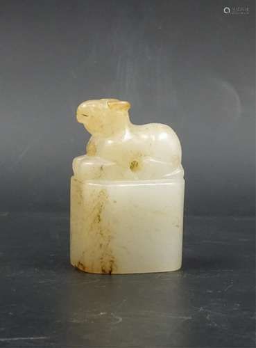 CHINESE MING DYNASTY WHITE JADE SEAL