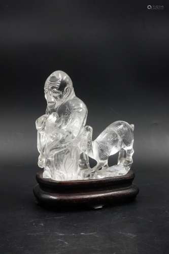 CHINESE QING DYNASTY CRYSTAL CARVED LAOSHOU