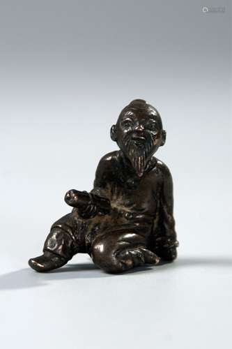 CHINESE BRONZE SCHOLAR FIGURE PAPER WEIGHT