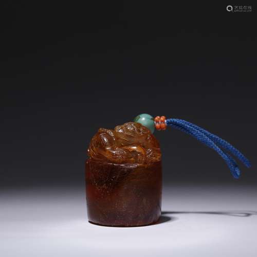 CHINESE QING DYNASTY AMBER SEAL