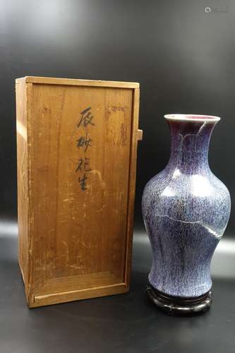 CHINESE QING DYNASTY FLAMBE GLAZED FLOWER VASE