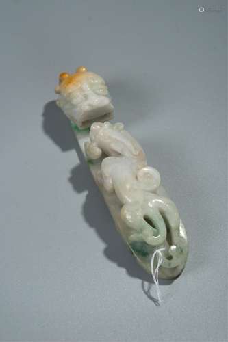 CHINESE JADEITE DRAGON BELT BUCKLE