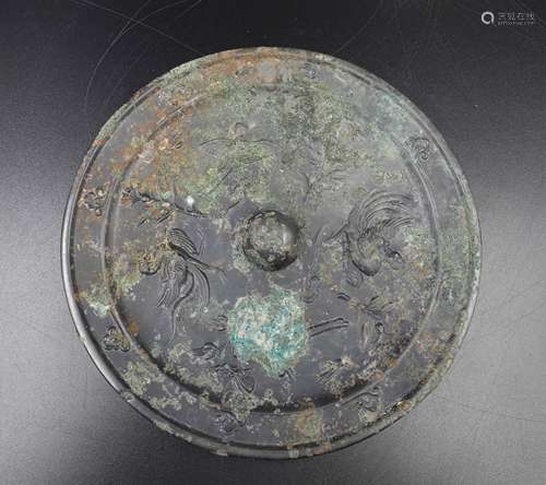 CHINESE TANG DYNASTY BRONZE MIRROR