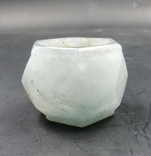 CHINESE JADEITE CARVED WATER COUPE