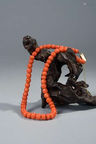 CHINESE CORAL BEADS NECKLACE