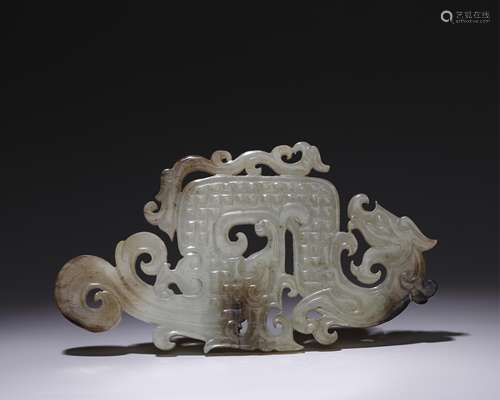 CHINESE HAN DYNASTY JADE DRAGON PLAQUE