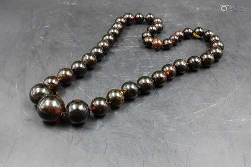 CHINESE AMBER BEADS NECKLACES