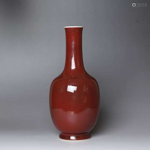 CHINESE OX-BLOOD GLAZED FLOWER VASE