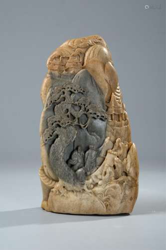 CHINESE LANDSCAPE STONE CARVING