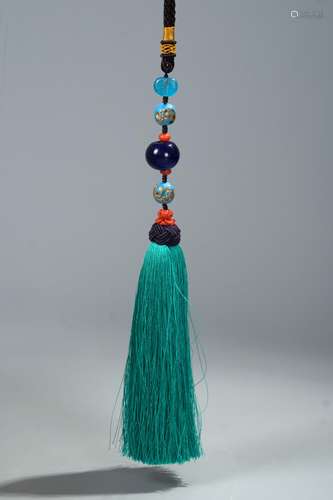 CHINESE PEKING GLASS BEADS PENDANT