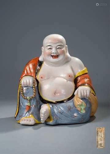 CHINESE FAMILLE ROSE PORCELAIN LAUGHING BUDDHA