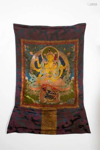 CHINESE EMBROIDERY THANGKA OF TARA