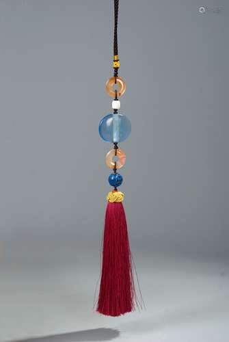 CHINESE PEKING GLASS BEADS PENDANT