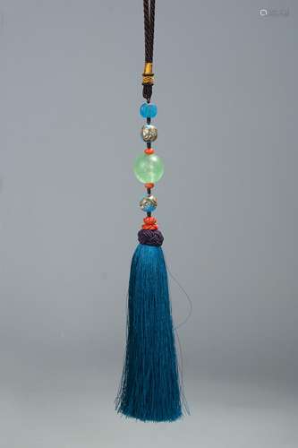 CHINESE PEKING GLASS BEADS PENDANT